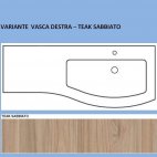 Mobile Agape 120 sospeso rovere grigio - vasca destra